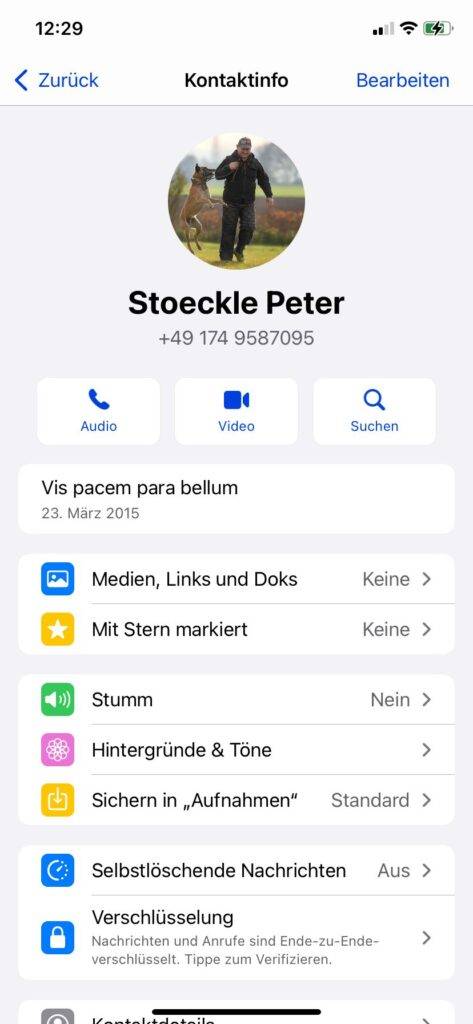 KHK Peter Stöckle auf WhatsApp